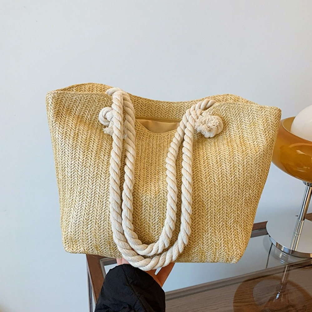 Women'S Raffia Bags - 新しい夏のビーチトートバッグ 大容量 ラフィア ボヘミアン ショルダーバッグ トラベルバッグ