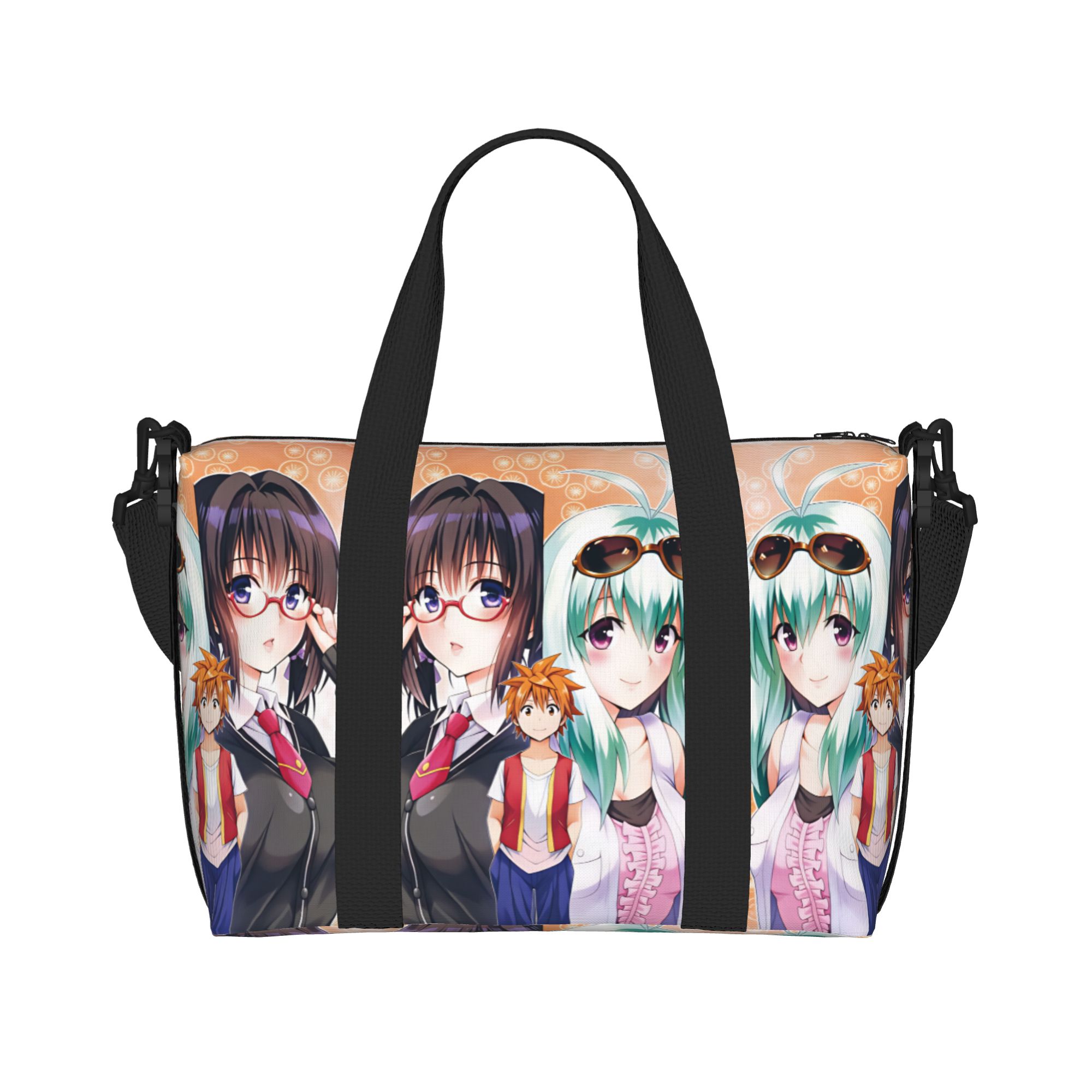 Women Bags Ru - カスタムアニメT-To L-Love R-Ru ビーチトートバッグ（女性用）。大容量で、ビーチ、ジム、旅行に最適。
