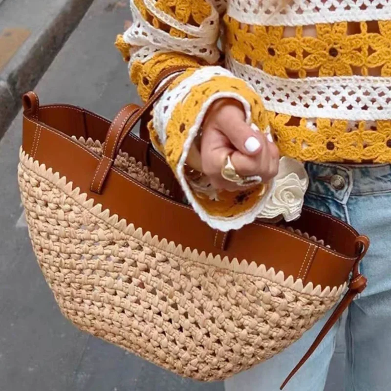 ブランド中空織ビーチバッグニッチファッションショルダー脇の下 - Women Bags On Sale のレビューと価格