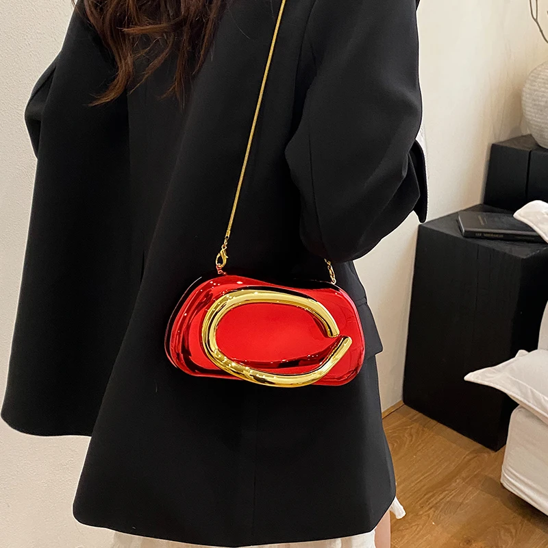ゴールド閉鎖ボックスクラッチバッグ女性イブニングウェディング - Women Bags 2026 Trends のレビューと価格