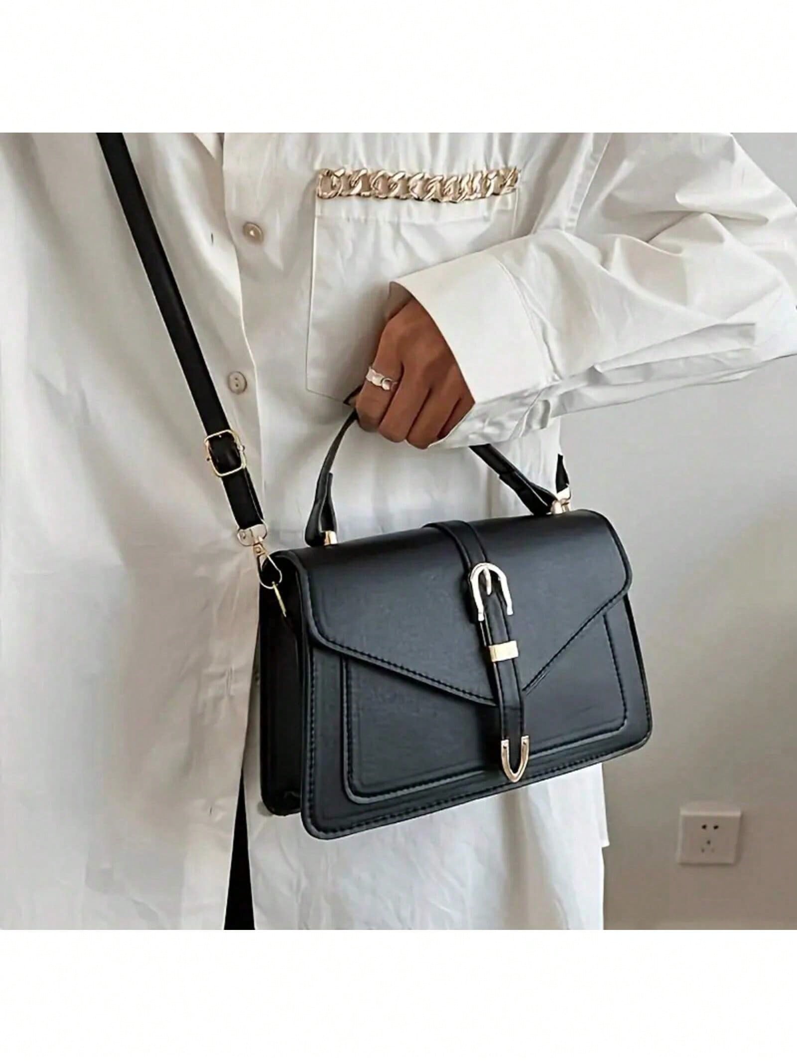 女性用PUレザーハンドバッグ エレガントなフラップスクエアシ - Women'S Bags Handbags のレビューと価格