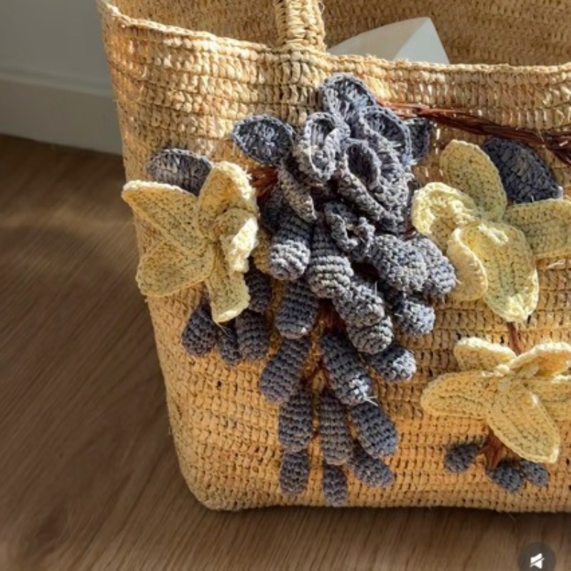 新しい手作りラフィア3Dローズハンドバッグ、手編みフックビー - Women'S Raffia Bags のレビューと価格