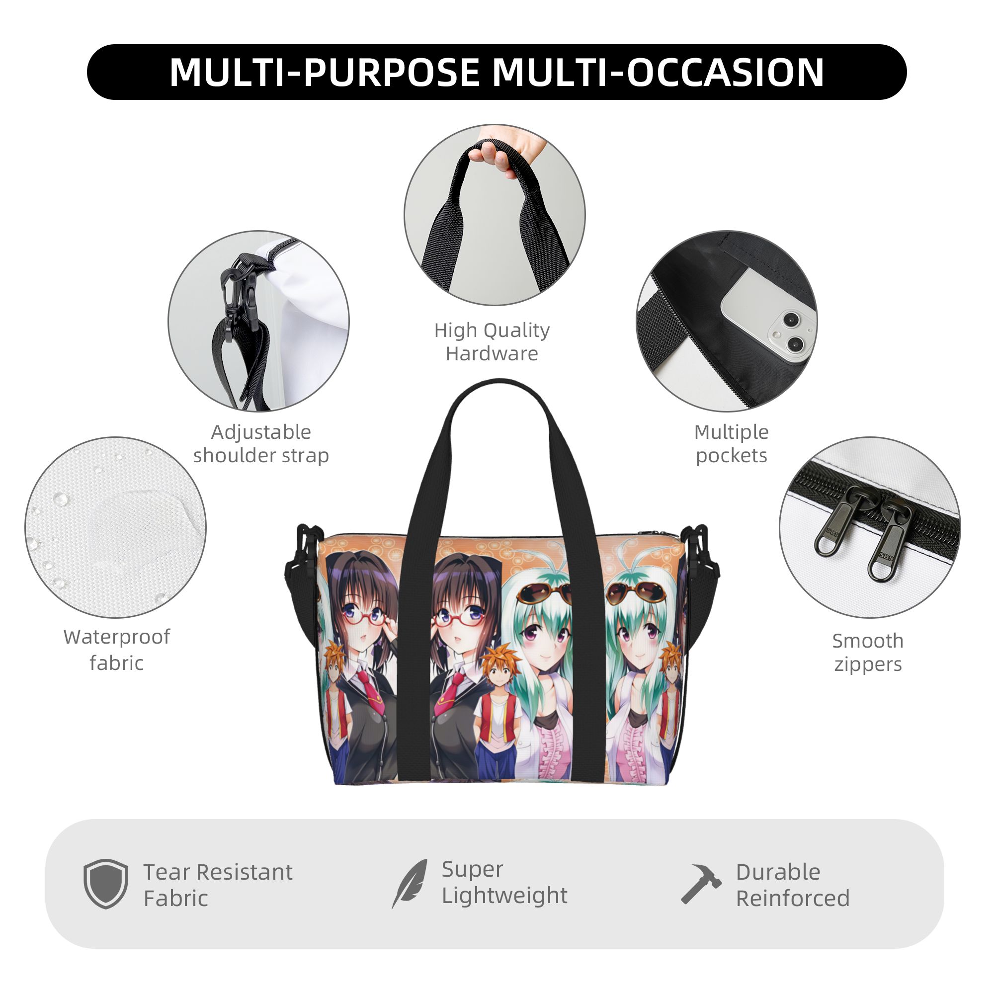 カスタムアニメT-To L-Love R-Ru ビーチトート - Women Bags Ru のレビューと価格