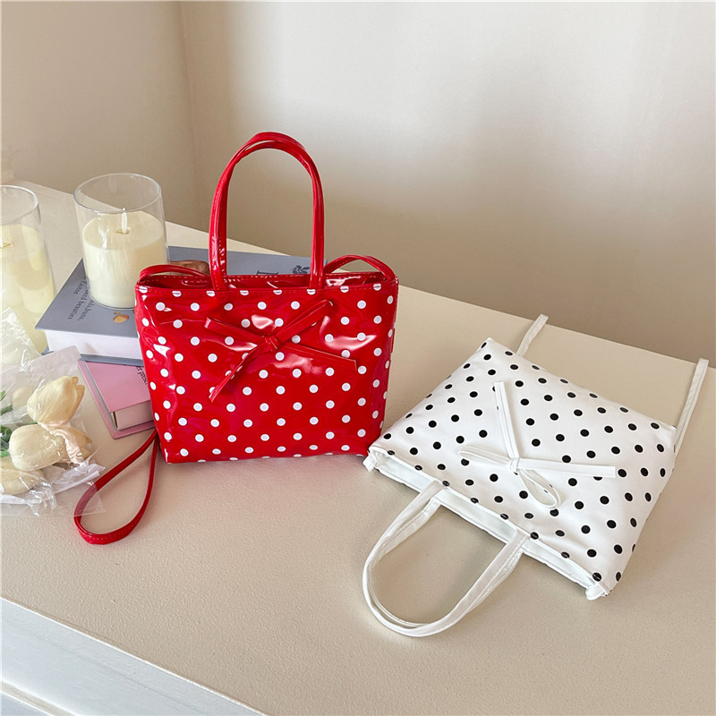 女性の新しいハンドバッグ韓国チェック柄水玉模様のリボンかわい - Women Bags Branded のレビューと価格