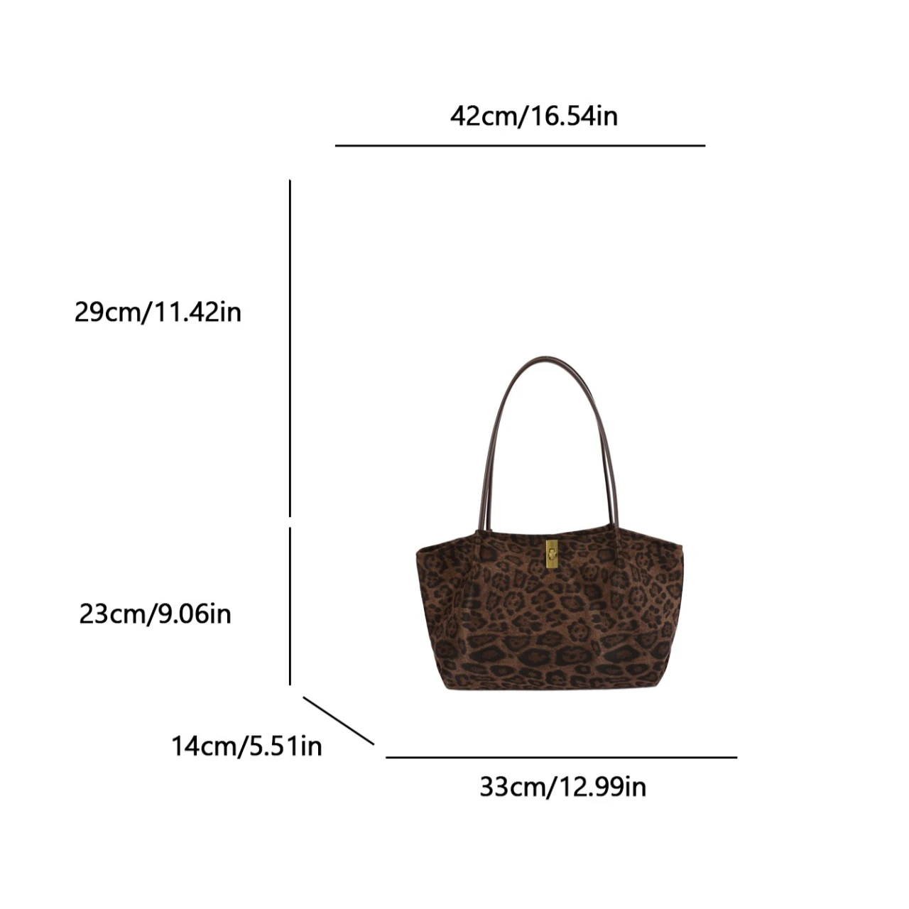 レトロなレオパード柄のスエード製トートバッグ。高級感のある大 - Women'S Bags Handbags のレビューと価格